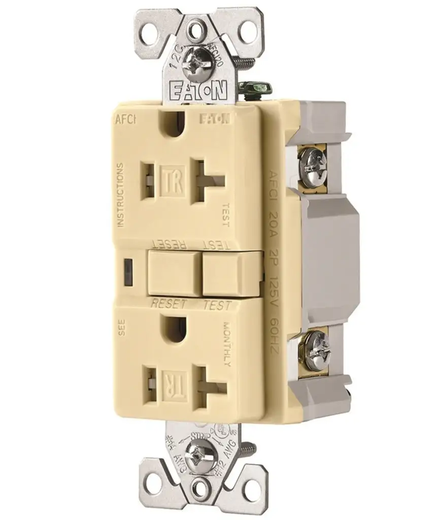 20 Amp Tamper Resistant AFCI Receptacle 125V Electrical Outlet Safety Cooper Wiring