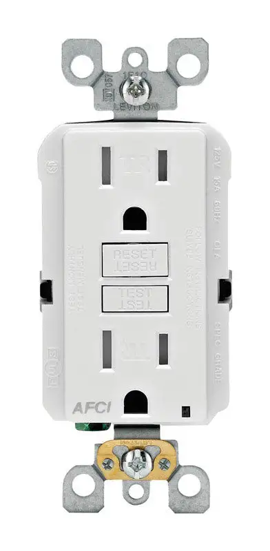Leviton SmartlockPro 15 Amp 125V Ivory AFCI Outlet 5-15R