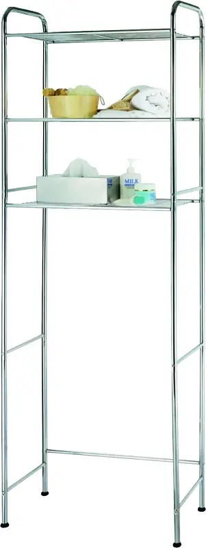 Simple Spaces TS16C0-CH Bathroom Shelf, 15 lb Each Shelf Max Weight Capacity, 3-Shelf, Chromed, Polished Chrome