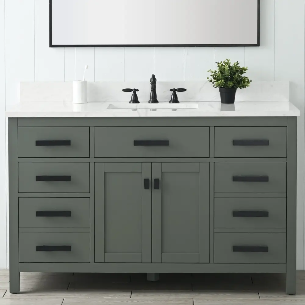 Valentino 54" Single Sink Vanity Ivory Quartz Top