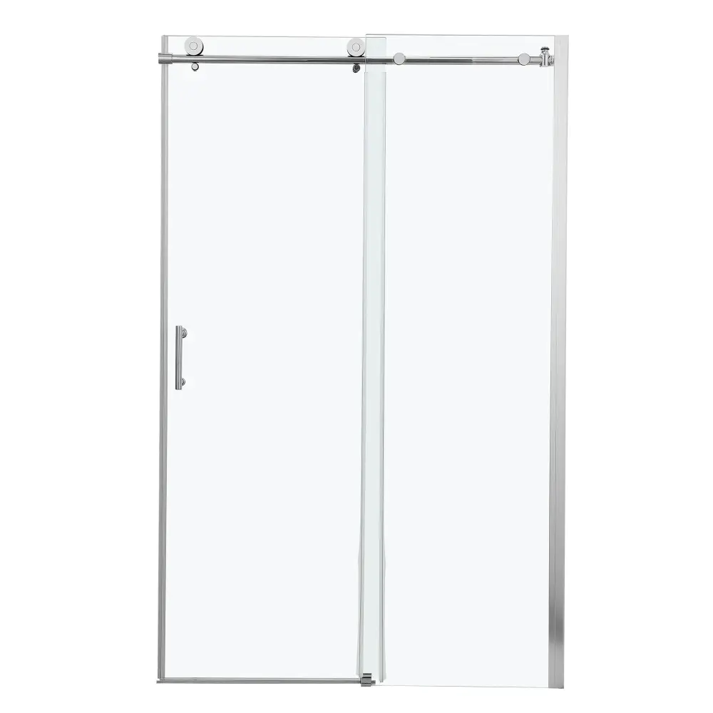 Single Sliding Bypass Shower Door Enclosure Tempered Glass