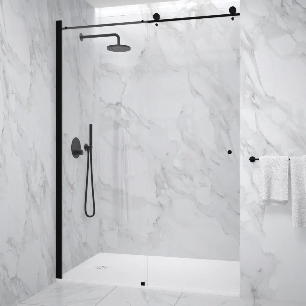 Sliding Shower Door - 1400mm Matt Onyx