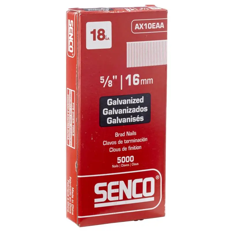 Senco 18 Ga 1-3/4 Inch Galvanized Steel Brad Nails 5000 Pack