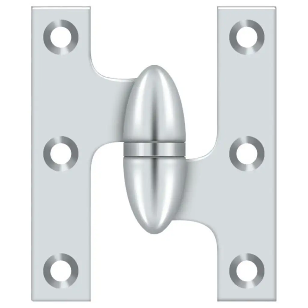 Deltana Olive Knuckle Hinge Satin Chrome Left Hand
