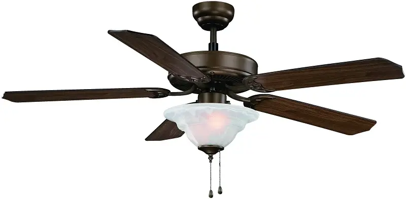 Boston Harbor CF-B552-ORB Ceiling Fan, 5-Blade, Oak or Walnut Blade, 52 Sweep, MDF Blade, 3-Speed