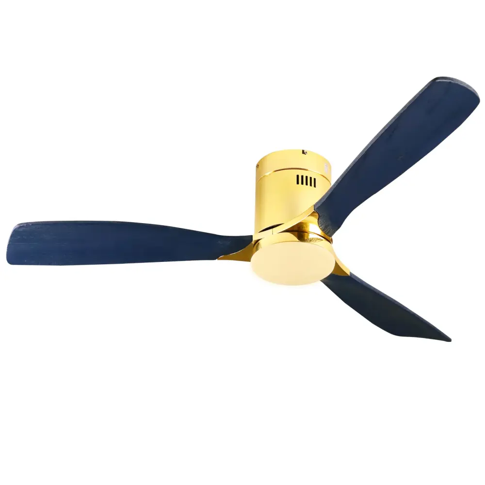 52" Indoor Reliable Wood Bright Gold Morden Ceiling Fan Light Remote Control