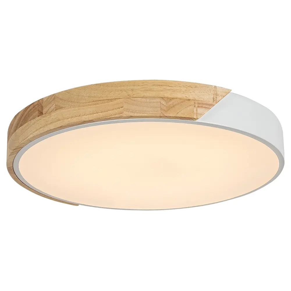 Rabalux Maple 3527 Ceiling Lamp Round Light Fixture Snow Matte 24W Metal and Wood