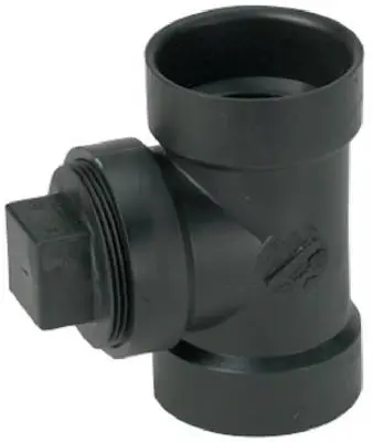 Black Clean Out Tee Plug Secure Drainage Access Mueller