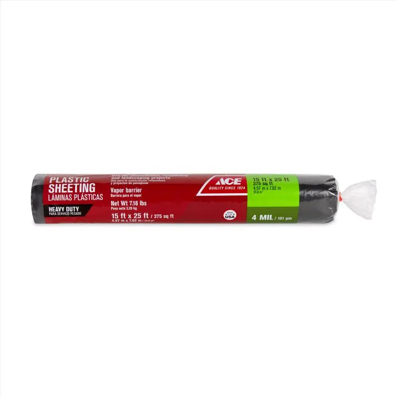 Ace 3 mil Clear Polyethylene Plastic Sheeting 10ft x 25ft