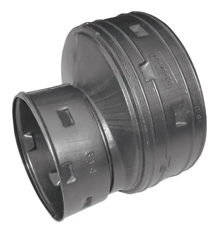 ADS 6 Inch Snap X 4 Inch D Snap Polyethylene Reducing Coupler Pack 9 Advance Drainage Systems