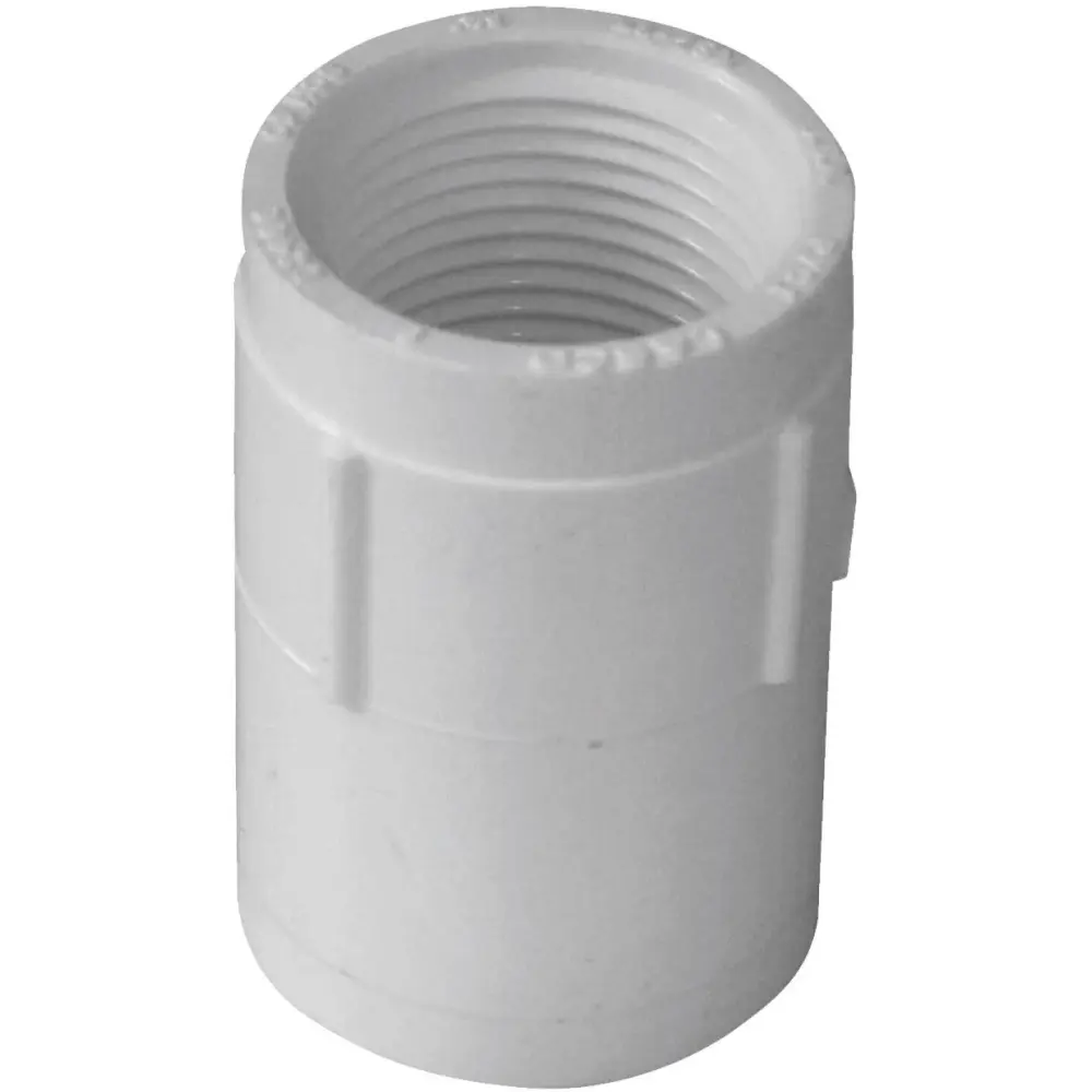 Charlotte Pipe 3/4 . FIP Sch. 40 Threaded PVC Coupling - Plumbing Pipe Connector