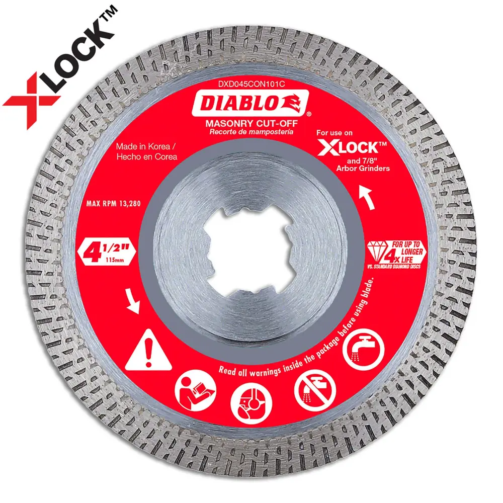 Diablo X-Lock Diamond Masonry Cut-Off Disc 4-1/2", Arbor 7/8"