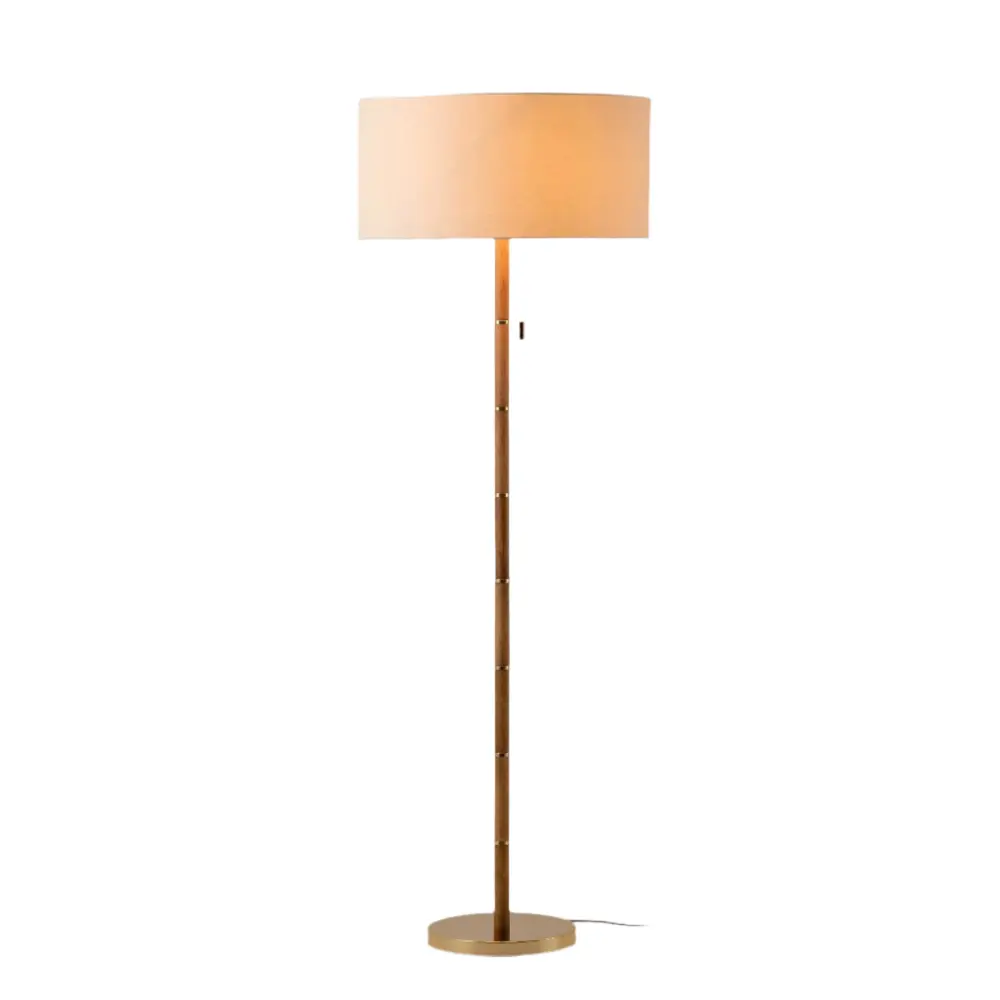 Disk Floor Lamp - Wood & Warm alloy