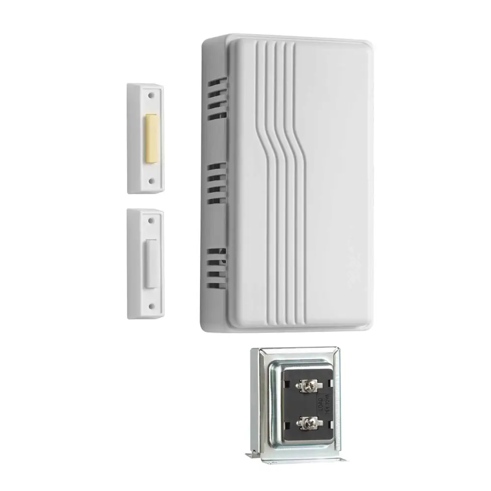 Complete Wired Doorbell Set Chime, Chalk (2 Push Buttons)