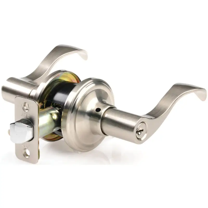 Ace Wave Polished Brass Passage Lever Right or Left Handed - Versatile Interior Door Handle
