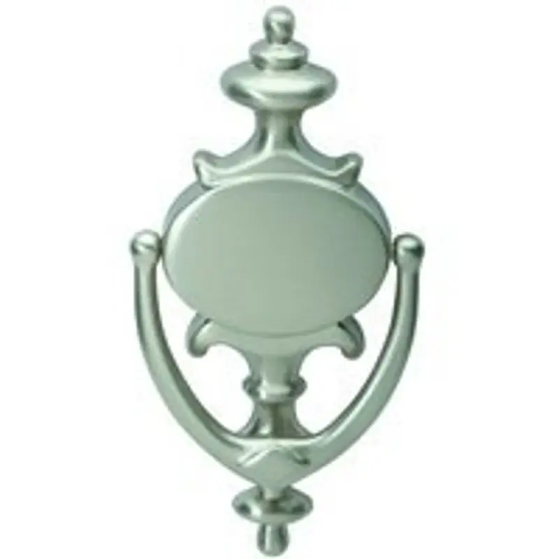 Schlage SC2-3107-619 Door Knocker, Basic Brass, Satin Nickel, 5 Mounting Hole
