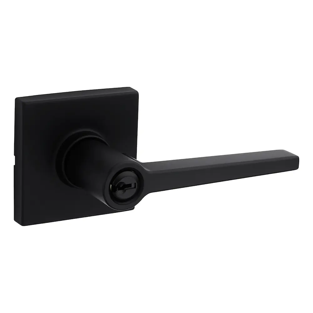 Daylon Keyed Entry Lever, Soft-touch Black Schlage