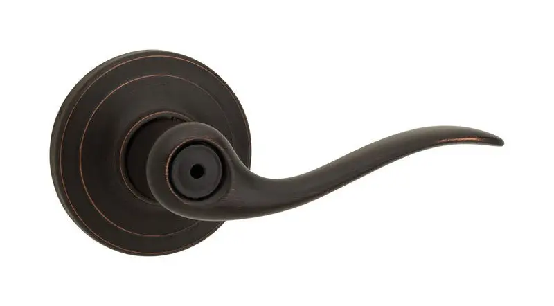 Kwikset Tustin Satin Nickel Privacy Lockset 1-3/4 Inch Bedroom Door Lock