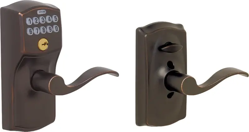 Schlage FE Series FE595VCAM/ACC 716 Electronic Entry Lock, 19 Number User Codes, 1/2 Projection, Wave Design, Yes