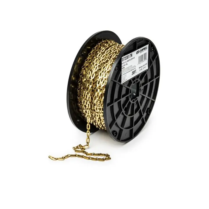 Apex Campbell 1/0 Brass Plumbers Chain Bright 200 Foot Reel