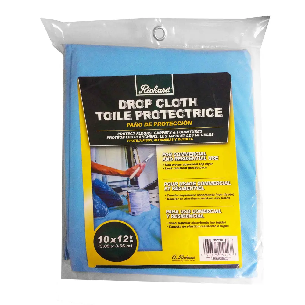 Light-Duty Polymer Painter's Drop Cloth, 10' x 12'