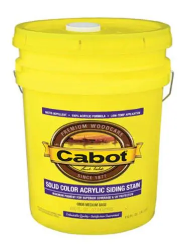 Semi-Solid Acrylic Stain 5 Gallon Exterior Wood Surfaces Cabot