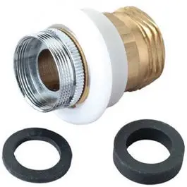 Faucet Adaptor Female Chrome Plated Brass and White Plastic 55/64 x 27 Various