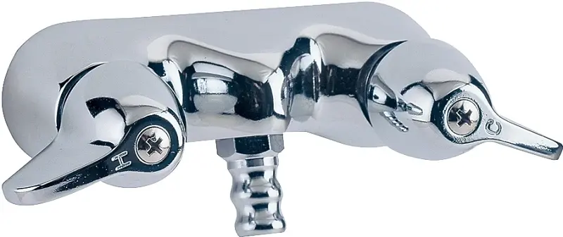 Boston Harbor RS207 Bath Faucet, 2-Handle, Lever Handle, Brass, Shiny metal Plated, Wall Mounting, Round Spout