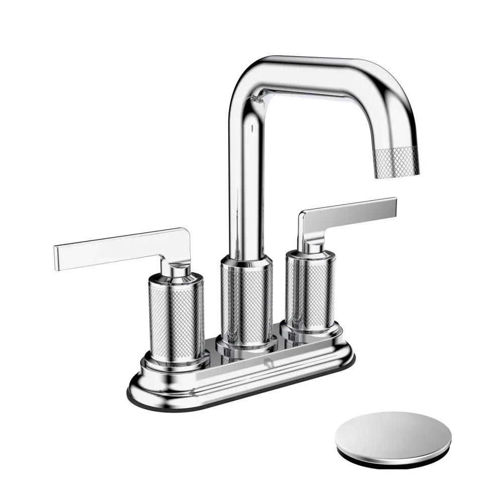 INDY Lavatory Sink Faucet Volume Control, Shiny metal