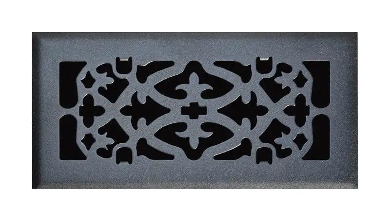 Tru Aire 4 . H x 10 . W 1-Way Satin Silver Steel Floor Diffuser
