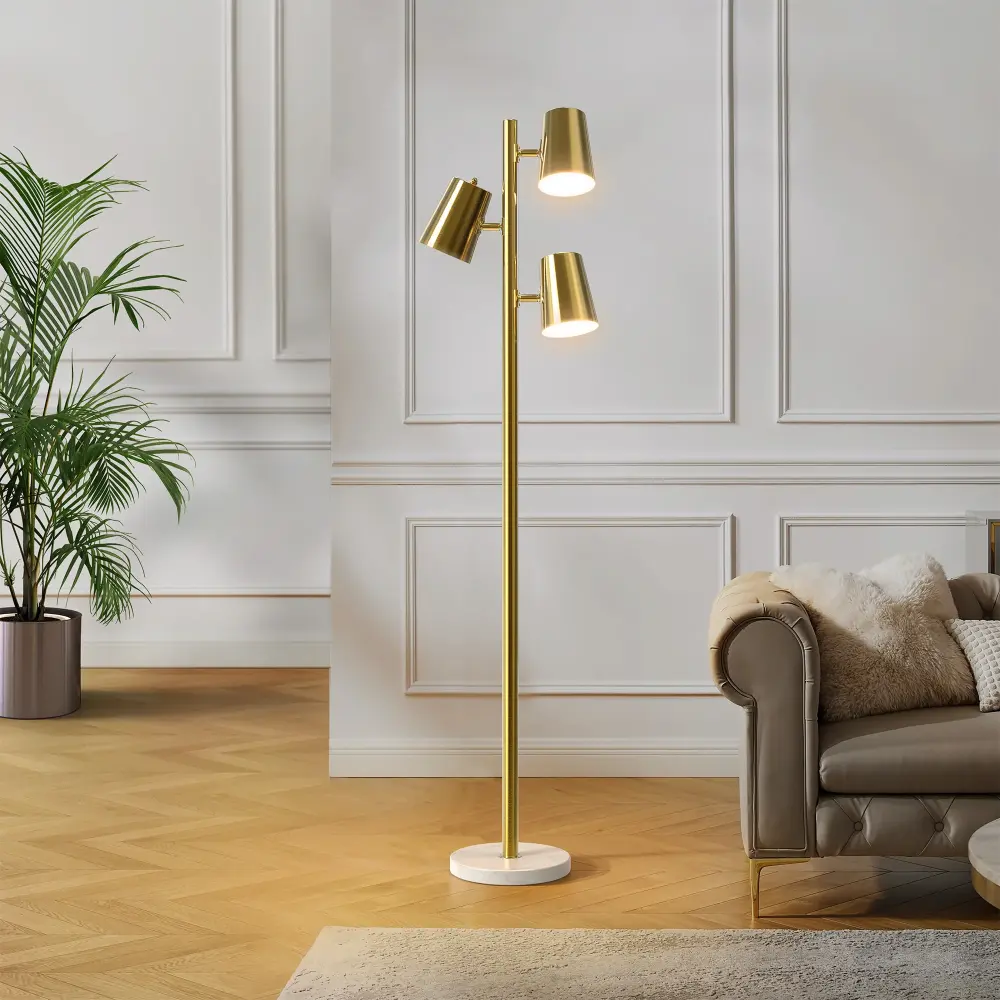 Flair 3-Head Flexible Gold Nordic Minimalist Floor Lamp #F265