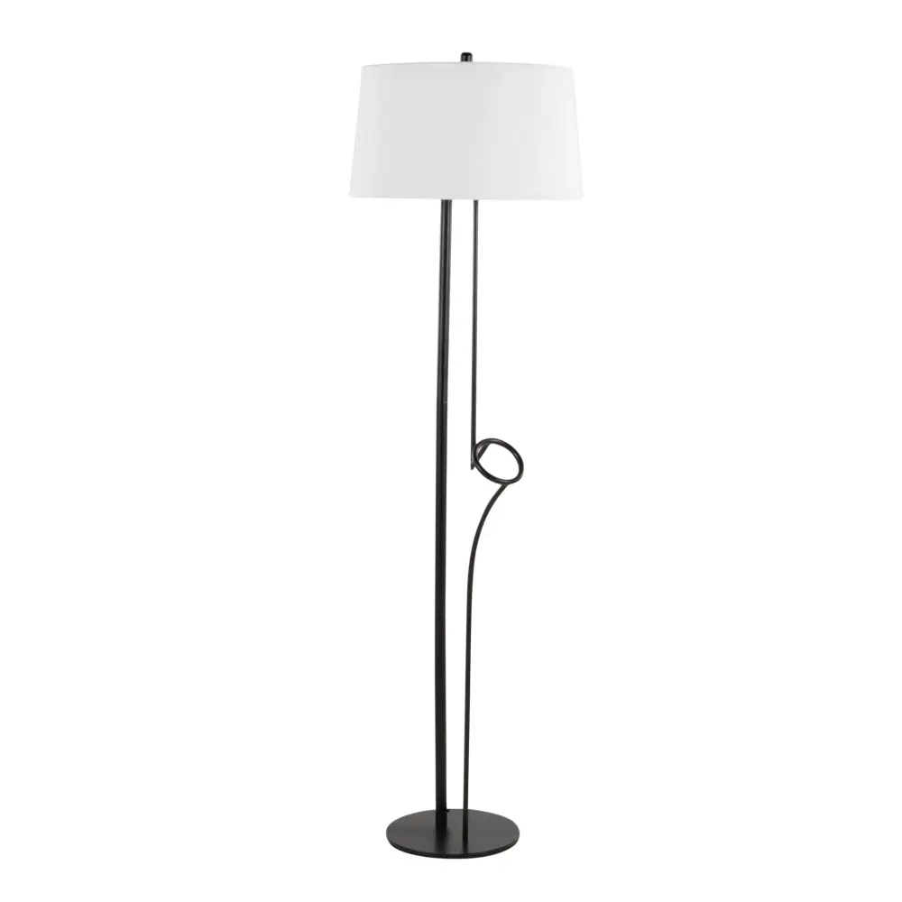 Shadow Contemporary Floor Lamp - Black / Alabaster