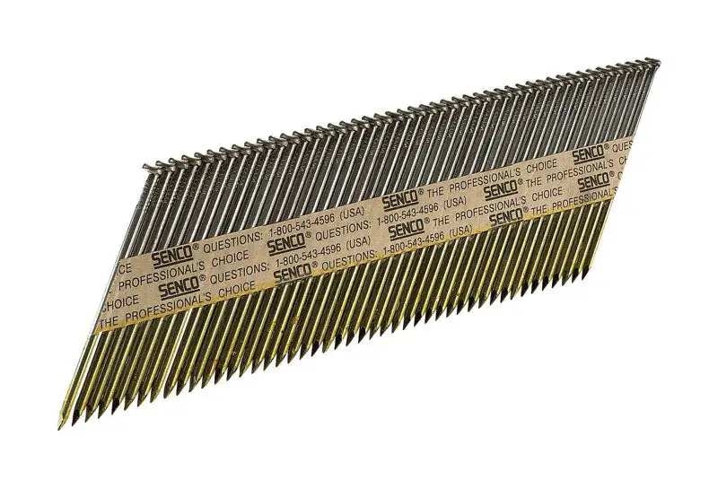 Senco 3-1/2 Inch 16 Gauge Angled Strip Bright Framing Nails 34 Degree 2500 Pack