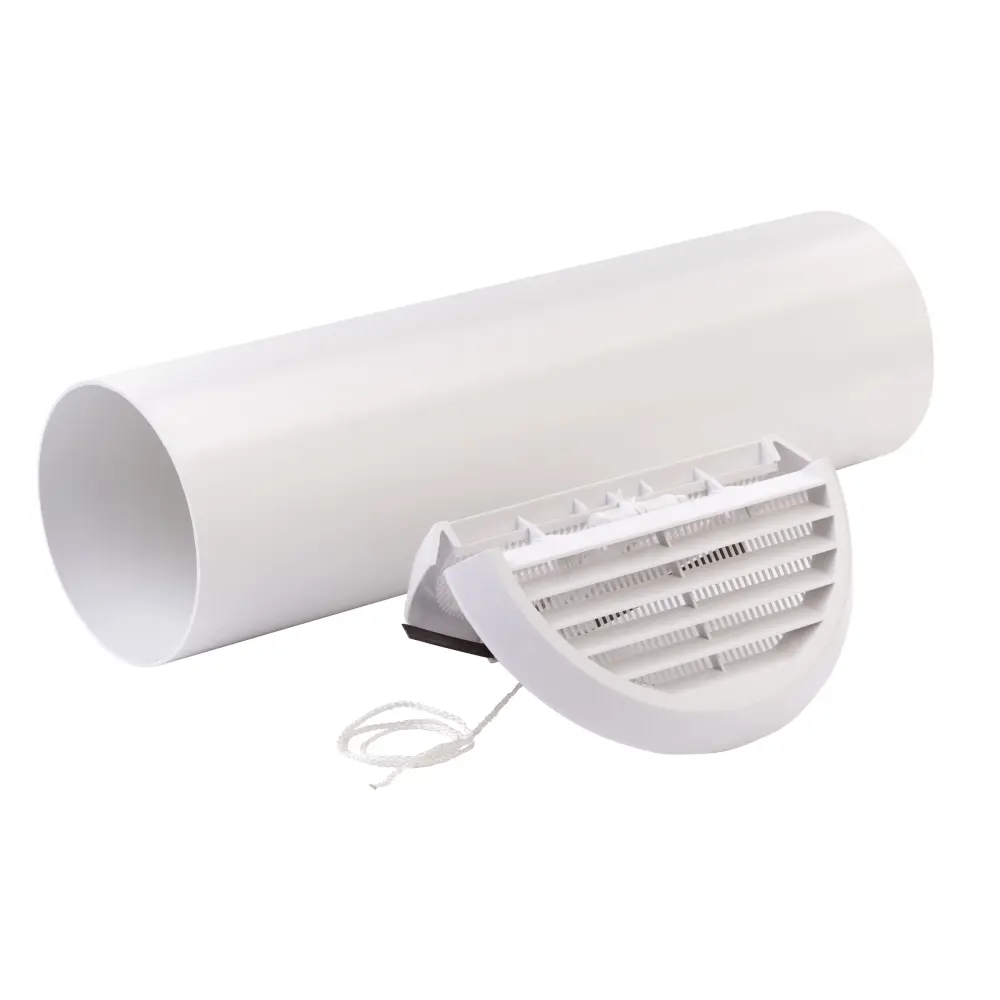 Xpelair SSWKWR Simply Soundless Round Contour Wall Kit White, Round/Brown