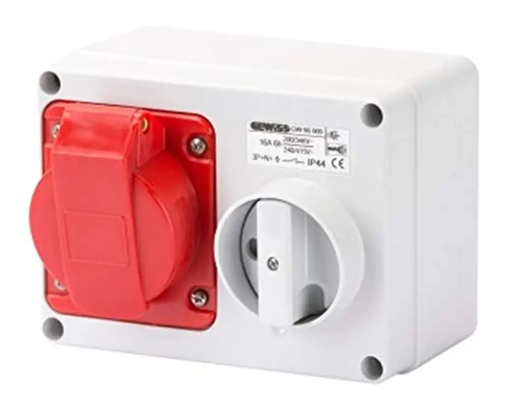 Decora Style Gewiss GW66009 Horizontal Interlocked Socket Outlet, IP44, 6 Reference, 3P+N+E Pole, 380V-415V, 16 , 50 Hz/60...