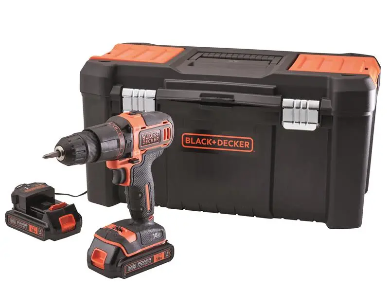 CHARCOAL + DECKER BCD700S2KA Combi Drill 18V 2 x 1.5Ah Li-ion