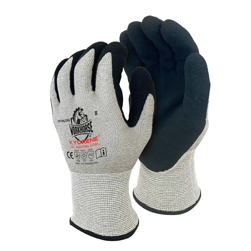 A2 Cut Resistant Lined Gloves Kyorene Nitrile, X-Large (Grey and Midnight
