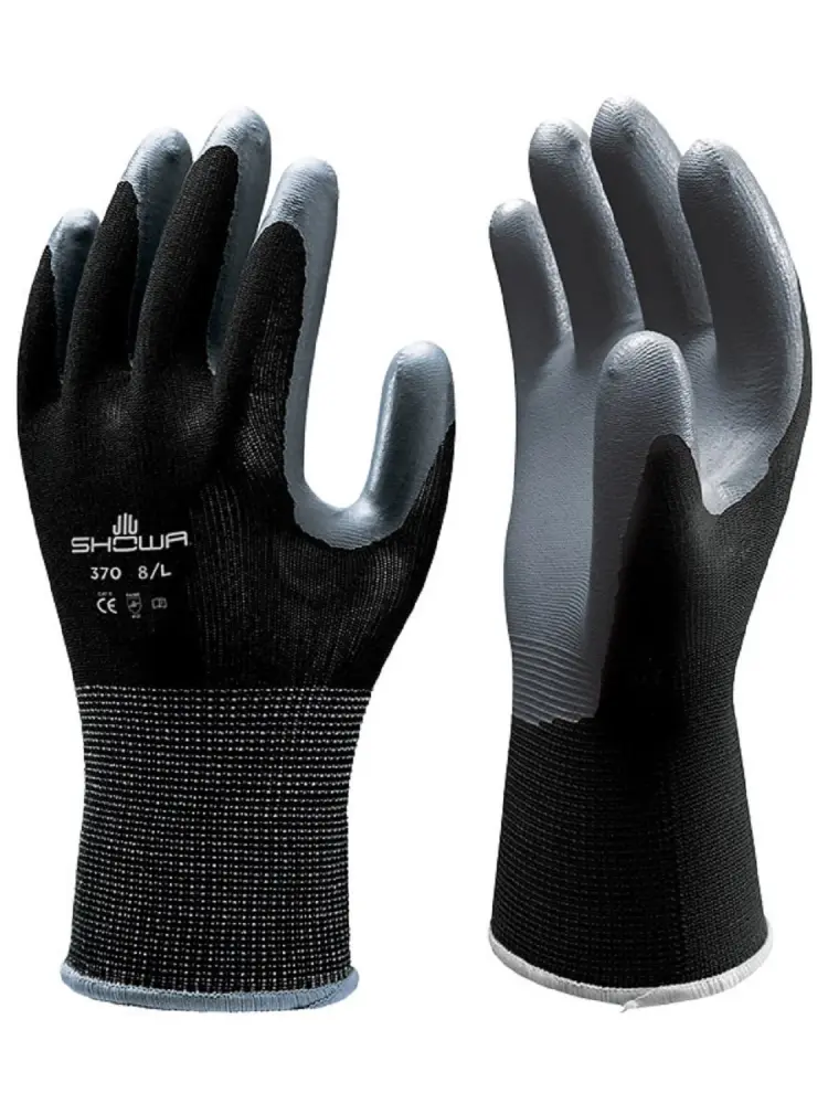 24 Pair - Showa Atlas 370 Ebony Work Gloves (2 Dozen)