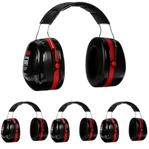 3M PELTOR Optime 105 Earmuffs H10P3E, Durable Hat Attached