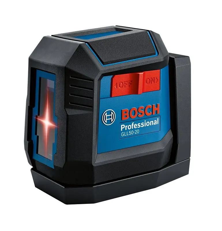 Bosch GLL50-20 Cross-Line Laser, 50 ft, 5/16 Accuracy, 2-Beam, Cherry Laser