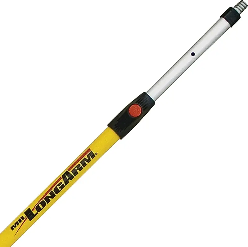 Mr. LongArm Super Tab-Lok 7512 Extension Pole, 1-1/4 Dia, 6.2 to 11.2 ft L, Aluminum, Grp Handle