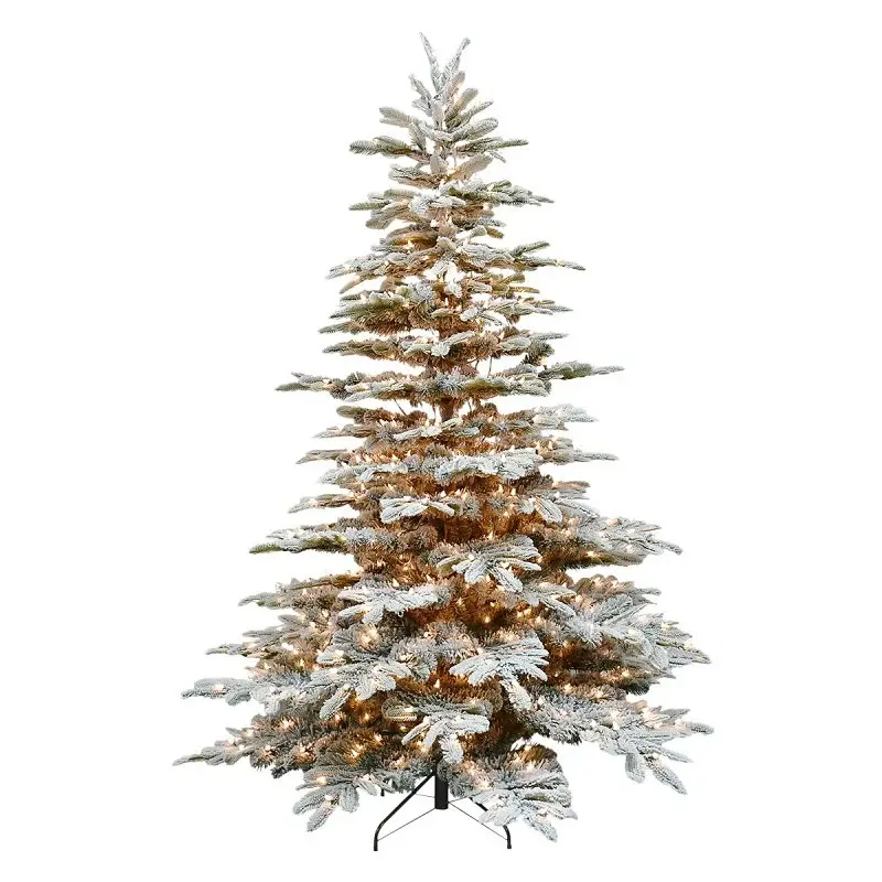 Puleo Asia Limited FK-APGF-75C7 Alaskan Flocked Tree, 7-1/2 ft H, Fir Family, Plug-, Incandescent, Glass-like Light