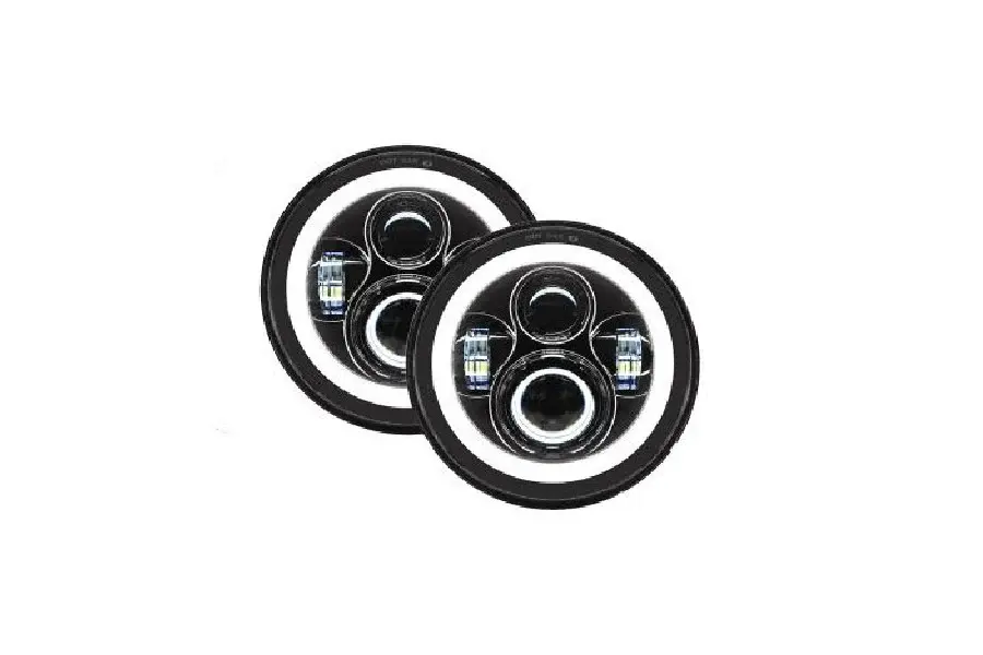 Jeep Wrangler JK, TJ & CJ Quake LED 7 inch Headlights - Ivory and Amber Turn Signals