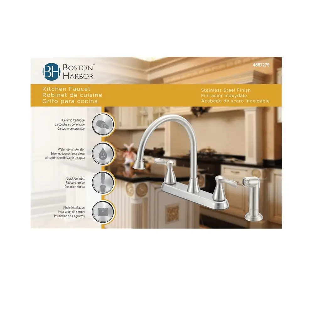 Traditional Kitchen Faucet Matching Side Spray - Premium Plumbing Supplies Boston Harbor
