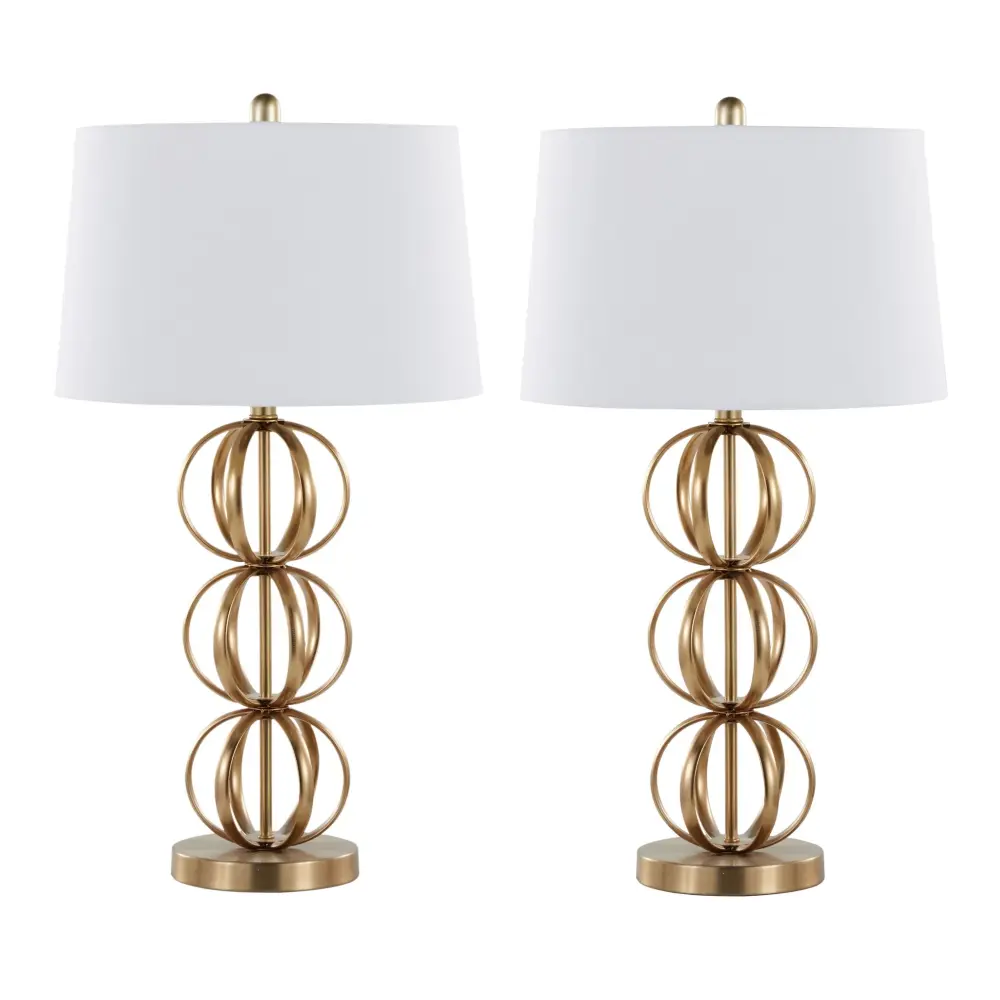 Linx - Contemporary Table Lamp (Set 2) - Aurum / White