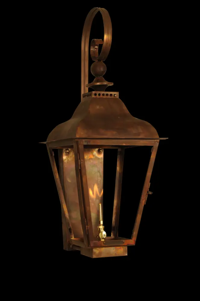 Breckenridge Copper Gas Lantern - Wall Install