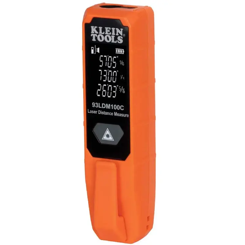 Folding Wooden Rule Klein Tools 93LDM100C Pocket-sized Laser Distance Measure, Functions: Distance, 2 to 100 ft, LCD Display