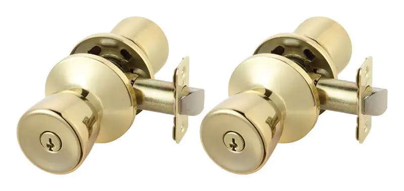 Ace Tulip Antique Brass Entry Lockset KW1 1-3/4 Inch