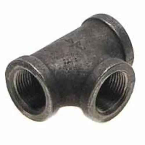 Worldwide 11A-2B Black Malleable Tee 2 Inch Pipe Connections Worldwide Sourcing