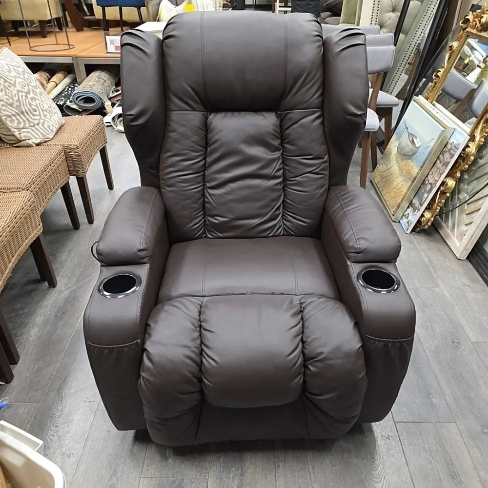 BROWN PLEATHER LIFT RECLINER